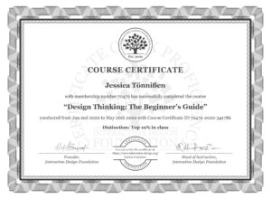 IDF Design Thinking Zertifikat